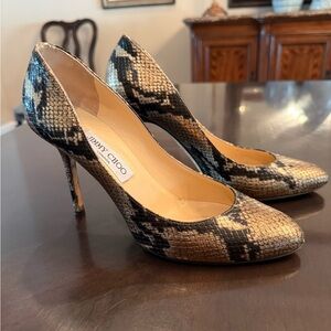 Jimmy Choo metallic python pumps size 38